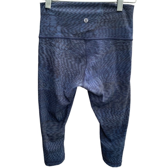 Lululemon Wunder Under Hi-Rise 1/2 Tight 17" Linear Flux Battleship Women's 4 - Picture 10 of 11